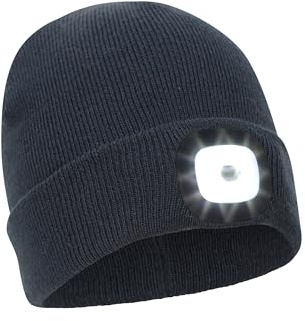 Mountain Warehouse Highlands Kids Light Up Beanie - Warm Knit Cap with Removeable LED Torch & USB Charger, for Boys & Girls - Best for Autumn Winter, Camping & Outdoors