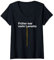 Damen Lustiges Früher war mehr Lametta Weihnachtsbaum Weihnachten T-Shirt mit V-Ausschnitt