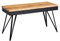 Home4You Schreibtisch - Schwarz - Braun - Wildeiche - Metallgestell - 140 x 56 cm - 3 Schubladen
