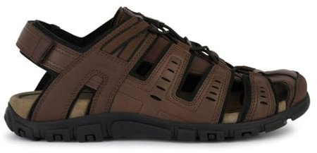 Geox Homme Uomo Sandal Strada Sport, Marron foncé, 47 EU