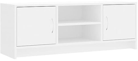 vidaXL Mueble de TV Madera de ingeniería Blanco 102x30x37,5 cm, Mueble Multimedia, Armario Auxiliar, aparador, Mueble para Equipos de música