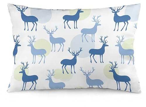 Kissenbezüge, 1 x Elch, niedliches Tier, dekorativer Kissenbezug, 40 x 60 cm, weiches Polyester, quadratisch