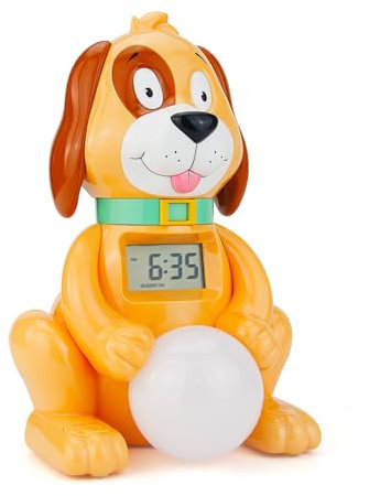 BIGMONAT Kinderwecker,Niedlicher Hund Kinderwecker,Studentenspezifisch Zeitgesteuerter Weckwecker, Hause kreative Digitaluhr Verwendet Werden,Angetrieben Durch Netzadapter Oder Batterie,Gelb