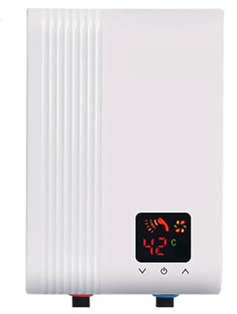 Billg Calentador de Agua Electrico 5.5kw Calentador de Agua Electrico Instantaneo Pantalla Digital Termo Electrico IPX4 Impermeable Calentador Agua Instantaneo, El Ahorro de Energía, 29 * 6 * 20cm