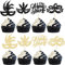 Gyufise 24Pcs Masquerade Masks Cupcake Toppers Black Gold Glitter Mardi Gras Cupcake Food Fruit Picks Masquerade Mardi Gras Party Baby Shower Birthday Party Cake Decorations