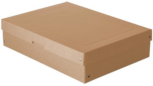 FALKEN Original 5er Pack PureBox Nature. Made in Germany. 100 mm hoch DIN A3. Aufbewahrungsbox mit Deckel aus stabilem Karton Vegan Geschenkbox Transportbox Schachtel Allzweckbox