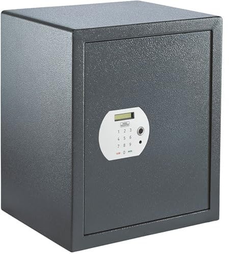 BURG-WÄCHTER Möbeltresor mit elektronischem Zahlenschloss und Fingerabdruck, Inkl. Fachboden, Zur Wand- und Bodenbefestigung, 59,8 l, 26 kg, Pure-Safe PS 140 E FP anthrazit