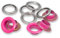 Prym 542549 542542 Ösen mit Scheiben, rot/silberfarbig, vearbeitbar mit dem Vario Creative Tool, pink, Ø 11 mm, 20 Anzahl