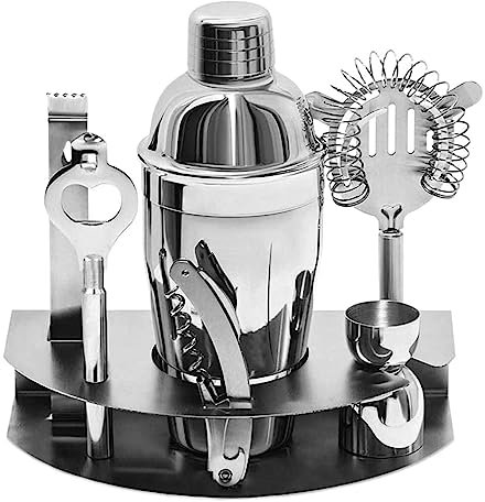 Professionale Barman Set, Set Di Shaker Per Cocktail In Acciaio Inossidabile Da 7 Pezzi Con Portabottiglie Per Vino Per Bar A Casa Shaker Cocktail Kit