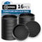 RCHYFEED Furniture Caster Cups - 16Pcs Round Coasters, 2 Non-Slip Castor Cups, Sofa Feet Pads, Thick Rubber - Prevent Moving or Rolling (Black)