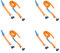 LOADCARE 4er Set 4m Zweiteiliger Spanngurt mit Klemmschloss Befestigungsgurt Schnellspanngurt für Airlineschine Zurrschiene 175 daN mit Airline Fittingen (orange)