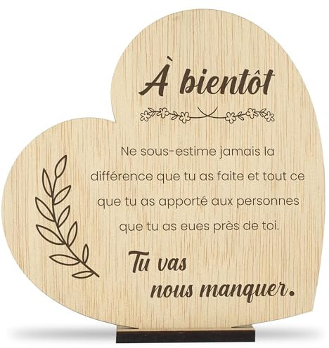 CONTRAXT Carte de Départ en Bois. Cadeau Original pour Adieu aux Collègues Chefs Professeurs Fin de Cours Graduation Amies (Départ)