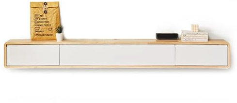HYANXUE Soporte Flotante Para TV De Madera Maciza, Mueble Para TV Montado En La Pared, Estantes Flotantes Para TV Con 2 Puertas Grandes, Centro De Consola Multimedia De Entretenimiento Moderno(A,160CM