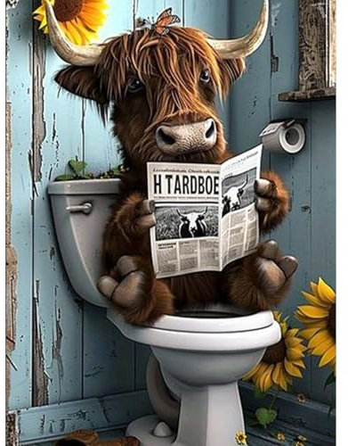 luckyarina Malen Nach Zahlen Erwachsene Kuh-Kühe Malen Nach Zahlen Erwachsene Leinwand,Tieren Paint by Numbers Adult DIY für Geschenk Home Wand Décor 30x40cm