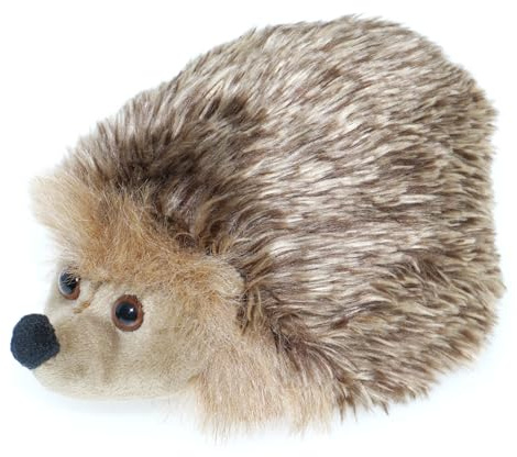 tachi Plüschtier Igel, Liegendes Waldtier, Kuscheltier braun beige, Stofftier flauschig 15 cm