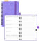 POPRUN Taschenkalender 2025 2026 Klein Notizbuch (Aug.2025-Dez.2026), ca. A6 (16 x 10,5 cm), kalender 2025 Klein Ringbuch mit Softcover - Terminplaner mit Plastiklineal - Flieder