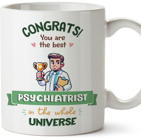 MUGFFINS Psychiatrist Man Mug - in English - Best in Universe Trophy - Funny Gift for Colleagues - Ceramic 11oz Mug