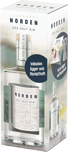 Doornkaat I Norden Sea Salt Gin Geschenkverpackung I Gratis Rezeptheft und Jigger I 3 Botanicals I Wacholder, Hagebutte und Sanddorn I Feine Note von Nordsee-Meersalz I 0,7l I 40% vol.