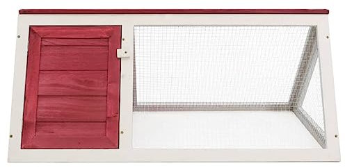 Wenjingqi-170854 Kaninchenstall für Tiere, aus rotem Holz