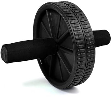 OcioDual Rueda Abdominal, Rodillo Abdominales, Rueda Abdominales con Mango, Ejercicio en Casa, Gym en Casa, Core, Flexibilidad y Fuerza, Roller Gimnasio en Casa, Rodillo Abdominal, Negro