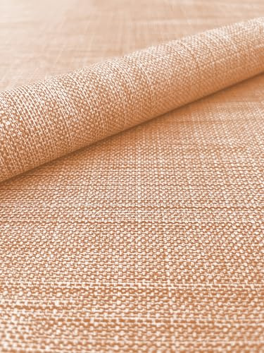 Mambo Design PVC Tischdecke Wachstuchtischdecke Leinen geprägt Terra orange - Leinenoptik - Breite x Länge wählbar - abwaschbar Wachstuch, Größe:140 x 100 cm