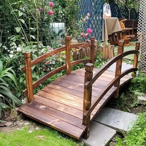 WLCGYD gartenbrücken teichbrücke Große Teichbrücke Für Den Garten, Hölzerne Gartenbogenbrücken – Japanische Gartenornamente Für Den Außenbereich, Kindergarten-Außenbrücke, 180 cm Länge, 68 cm Breite