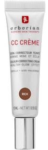 Erborian - CC Crème mit Centella Asiatica - High-Definition Illuminierende GesichtsCrème und Make-up - Sonnenschutz SPF 30 - Koreanische Kosmetik - Rich 15ml