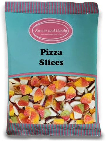 Sweets and Candy® Pizza Slices 1Kg - Retro Fruity Jelly Sweets Shaped Like Triangle Slices Of Pizza - Chewy Fruit Flavour Gummies - Bulk 1 Kilo Bag - Share Size Pick and mix Sweet Bags