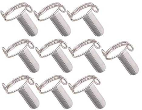 10x Nail Rings for Halal Nail Wearing Manicure Nails Daily Wear No Glue Metal Wearable Removable Fingertip Rings Silver