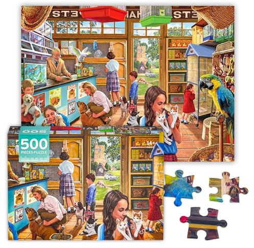 500 Teile Puzzle Erwachsene Tiere 500 Teile Puzzle Tiere Puzzles 500-Teile Haustier Hund 500-Teile Puzzles Erwachsene Schwierig Lernspiele – Deko-Puzzle für Teenager und Senioren