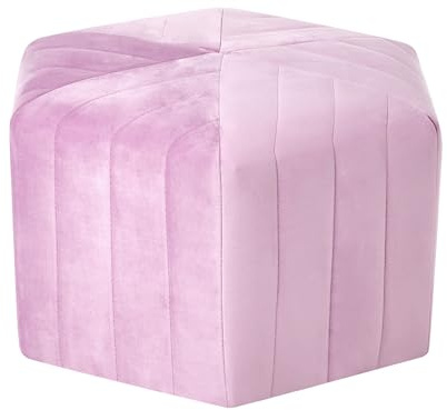 Beliani Pouf Samt Hellviolett gepolstert sechseckig luxuriös Sitzhocker Samthocker Murietta