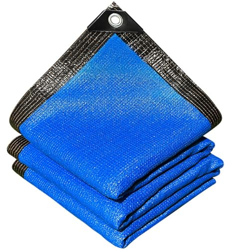 Blaues Sonnenschutznetz 2x5m Outdoor Wetterfest HDPE Schattiernetz mit Ösen,Atmungsaktiv UV-Schutz Sichtschutzgeweb Sonnensegel für Gewächshaus,Garten,Terrasse,Pool,Camping,Fahrzeugabdeckung