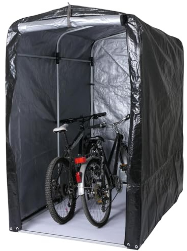 PROREGAL Fahrradgarage | HxBxT 201x121x201cm | Foliengarage Aufbewahrungsgarage Garagenzelt | Anthrazit | Alu UV-Schutz wasserfest