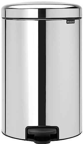 Brabantia 113987 Pedal Bin newIcon with Plastic Inner Bucket, 20 Litre - Brilliant Steel
