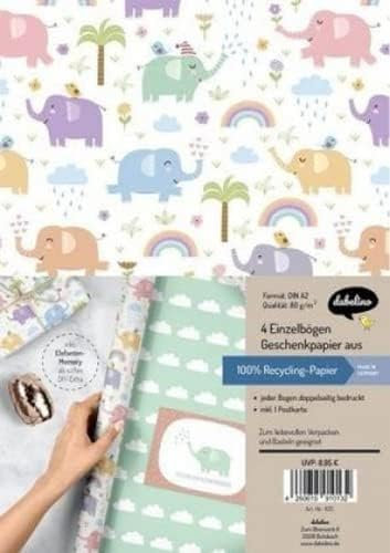 dabelino Geschenkpapier-Set Elefanten