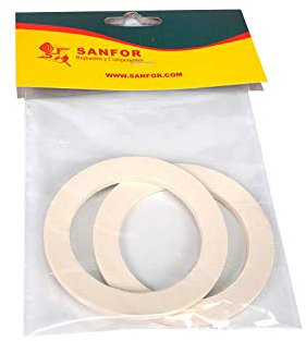 Sanfor Junta Goma Plana para Cafetera Bra exprés 6 Tazas Paquete 2 Unidades | Caucho | Blanco | 7,2 x 7,2 x 1 cm