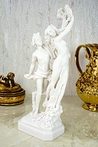 Kremers Schatzkiste Alabaster Deko Figur Apollo und Daphne 27 cm Skulptur weiß Replik Götter