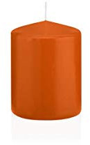 INNA-Glas Wachskerze Maeva, orange, 8cm, Ø 6cm, 29h - Made in Germany - Stumpenkerze - Windlicht Kerze