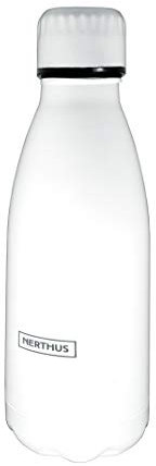 Nerthus FIH 618 Termo Doble Pared para Fríos y Calientes Diseño Blanco de Acero Inoxidable 350 ml Libre de BPA, Tapón Hermético, 18/8
