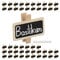 Relaxdays Mollette Segnanome, Set da 48, da Scrivere, 1 Gesso, Clip, Erbe Aromatiche, Lavagnetta 4x2 cm, Legno, Naturale