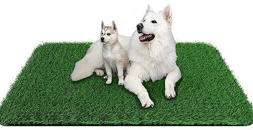 Grass Pad for Dogs 39.3 x 31.5 Inches Fast-Drain Artificial Grass for Pets Potty Training, Easy to Clean Fake Grass for Dog Indoor Outdoor Use(1 Pack)