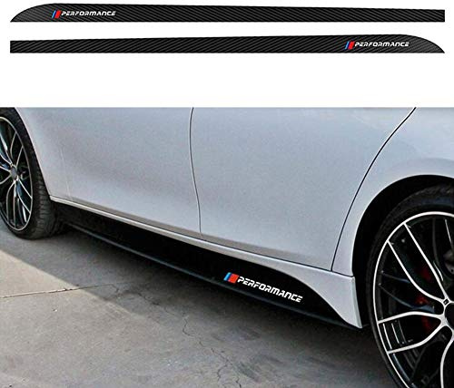 Porfeet Car Sticker, Car Performance Side Skirt Carbon Fiber Decal Stickers Sport Badge Compatible with BM-W 215cm x 9.7cm