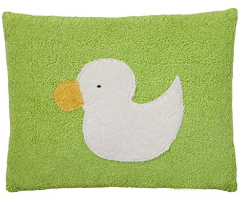 Efie Bio-Kissen grün mit Ente – 37x30 cm – recycelte PET-Füllung – Made in Germany