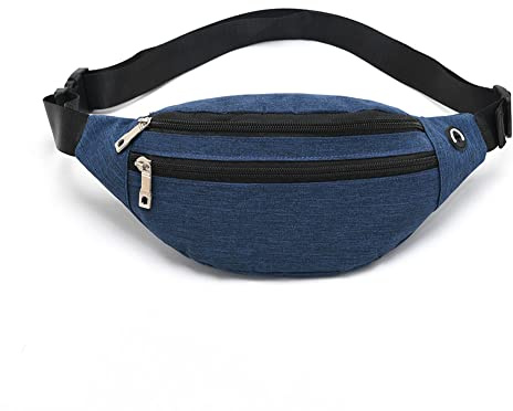 YUNGHE Bauchtasche für Damen und Herren – wasserdichte Hüfttasche mit verstellbarem Riemen für Reisen, Sport, Laufen. (Blau-02)
