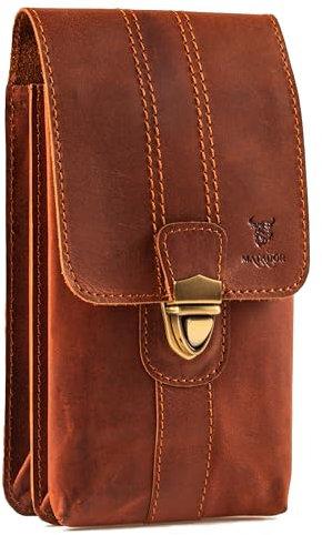 MATADOR Málaga XL Echt Leder Universal Handy Gürteltasche Vertikal Extragroß Outdoor Handytasche XXL mit Viel Volumen für Smartphone bis 7,5 Zoll und Portemonnaie oder Geldbörse im Hochformat