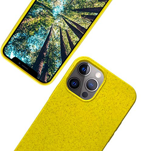 eplanita Bio iPhone 12 Mini Hülle, Pflanzenfaser, Fallschutz Cover, Langlebig und Nachhaltig (Gelb, iPhone 12 Mini)