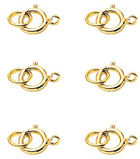 JIHUOO 6 Stück Federring Verschlüsse Halskette Verschluss Schmuckverschluss Kettenverschluss für DIY Armbänder Halsreifen Golden