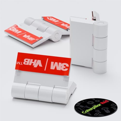 10x 24mm White Acrylic Hinges. No glue required, Self Adhesive. White Plastic, 1 - 10 Pack-