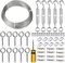 TooTaci 30M Stainless Steel Garden Wire Kit – 1.5mm Wire Rope, M5 Turnbuckle Tensioner, Vine Eyes for Climbing Plants, Outdoor Lights Hanging, Trellis System
