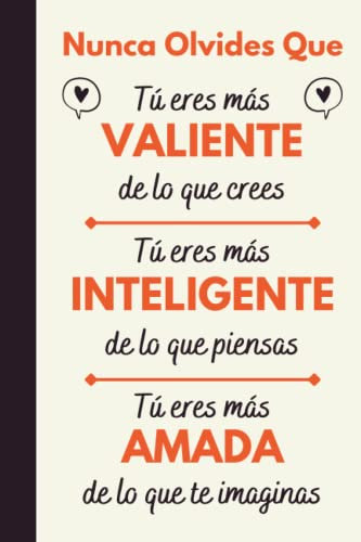 Valiente, Inteligente Y Amada: Regalos originales para Mujer , Hombre , Amigas , Colega | Perfecto para tomar notas, Escribir Pensamientos, objetivos ... o Agenda | Cuaderno 6 X 9. 120 páginas .